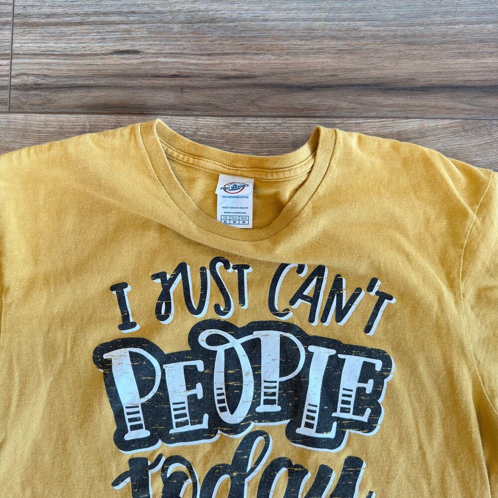 Y2K I Just Can’t People Today Yellow Graphic Tee Mens M